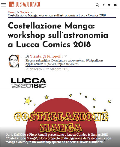 Lo Spazio Bianco, article on Costellazione Manga